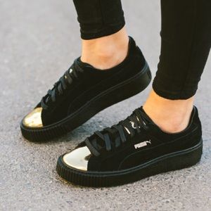 Puma Suede Platform Gold Sneakers